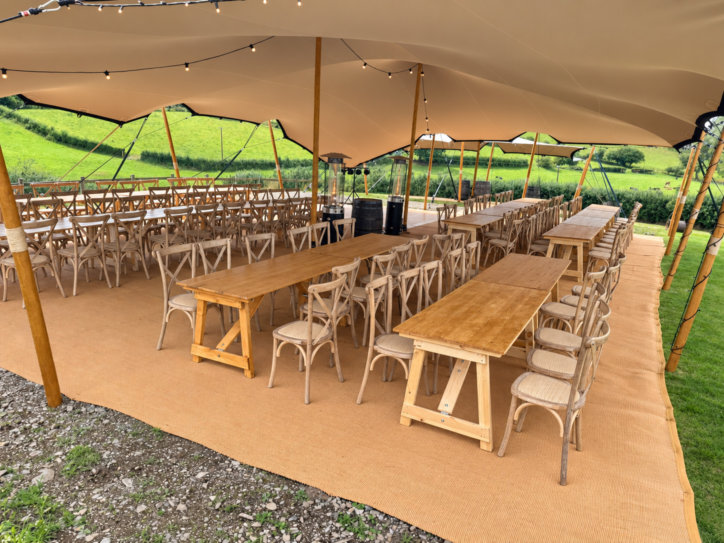 Stretch tent installed at an event